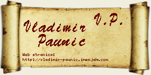 Vladimir Paunić vizit kartica